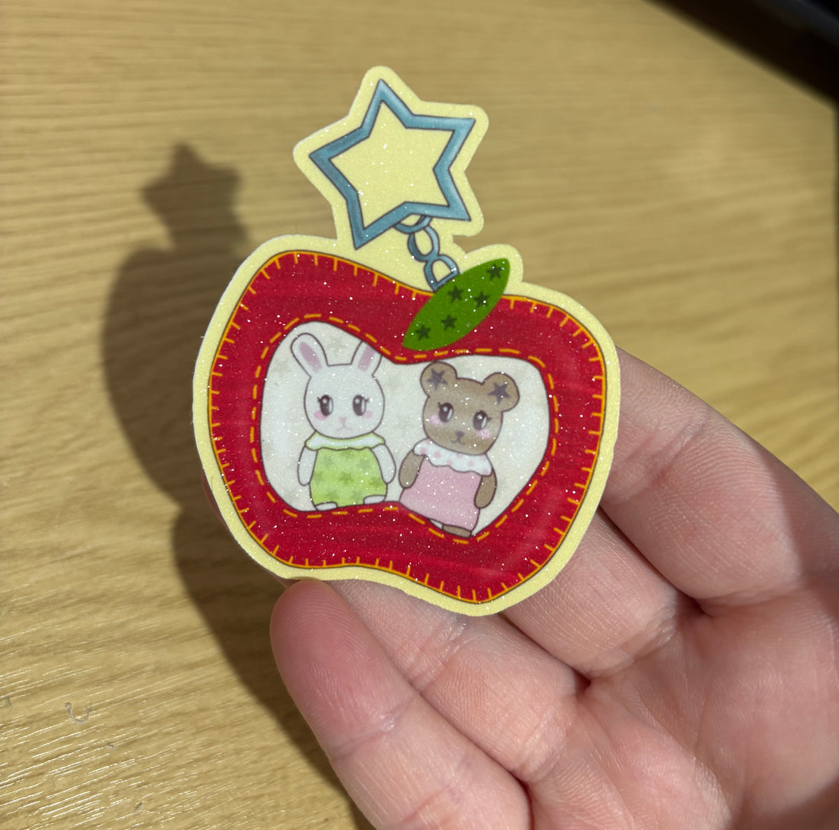 apple babies glitter sticker