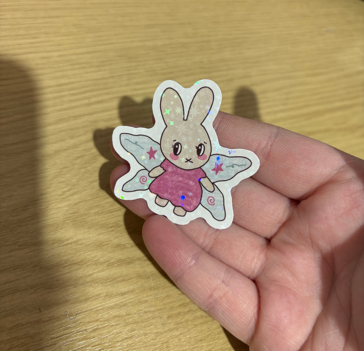 fairy bunny holo sticker