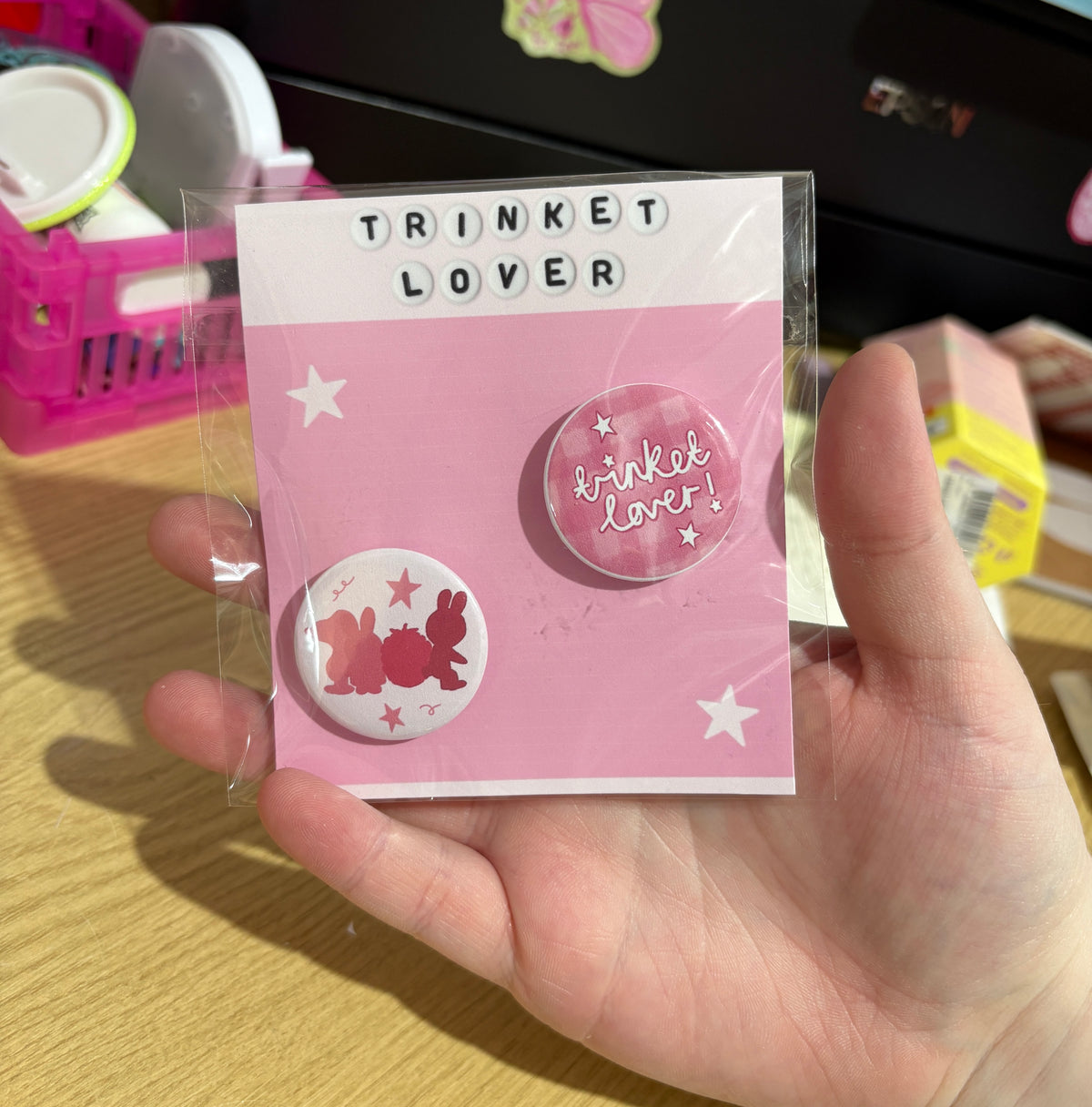 trinket lover pin badge set