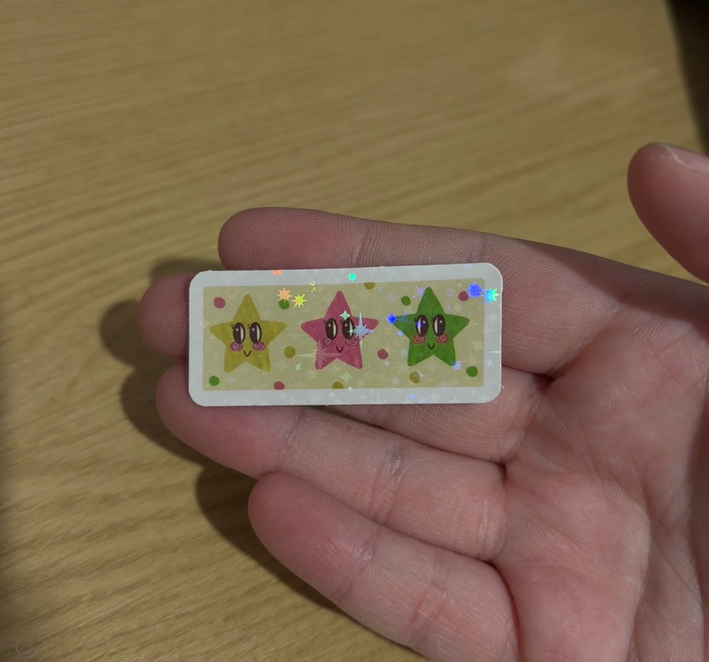 tiny stars holo sticker