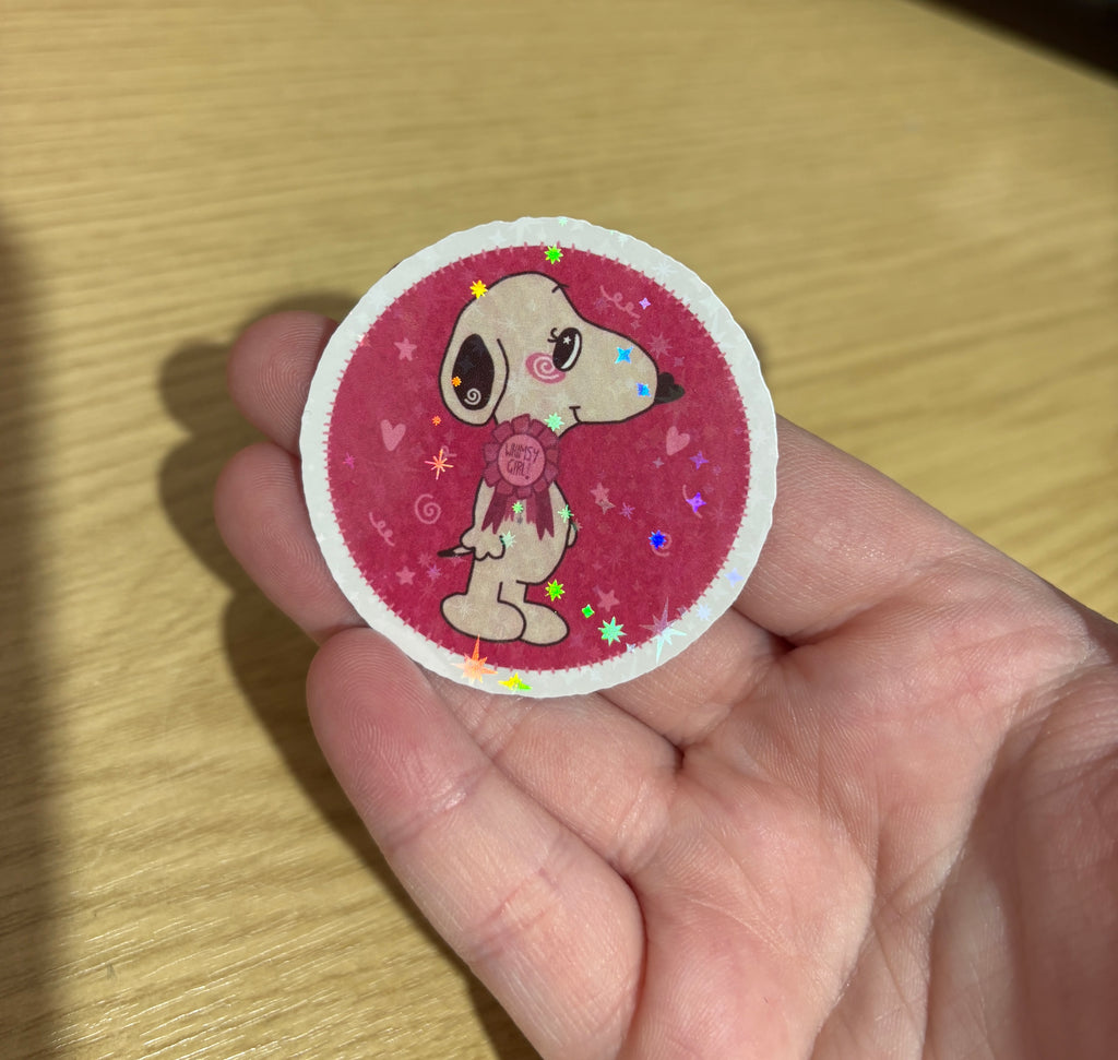 rosette doggy holo sticker