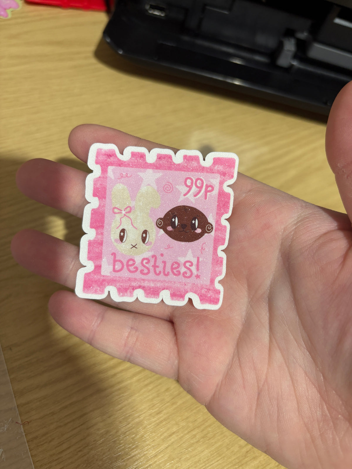 ￼besties glitter sticker