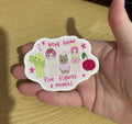 five figures glitter sticker