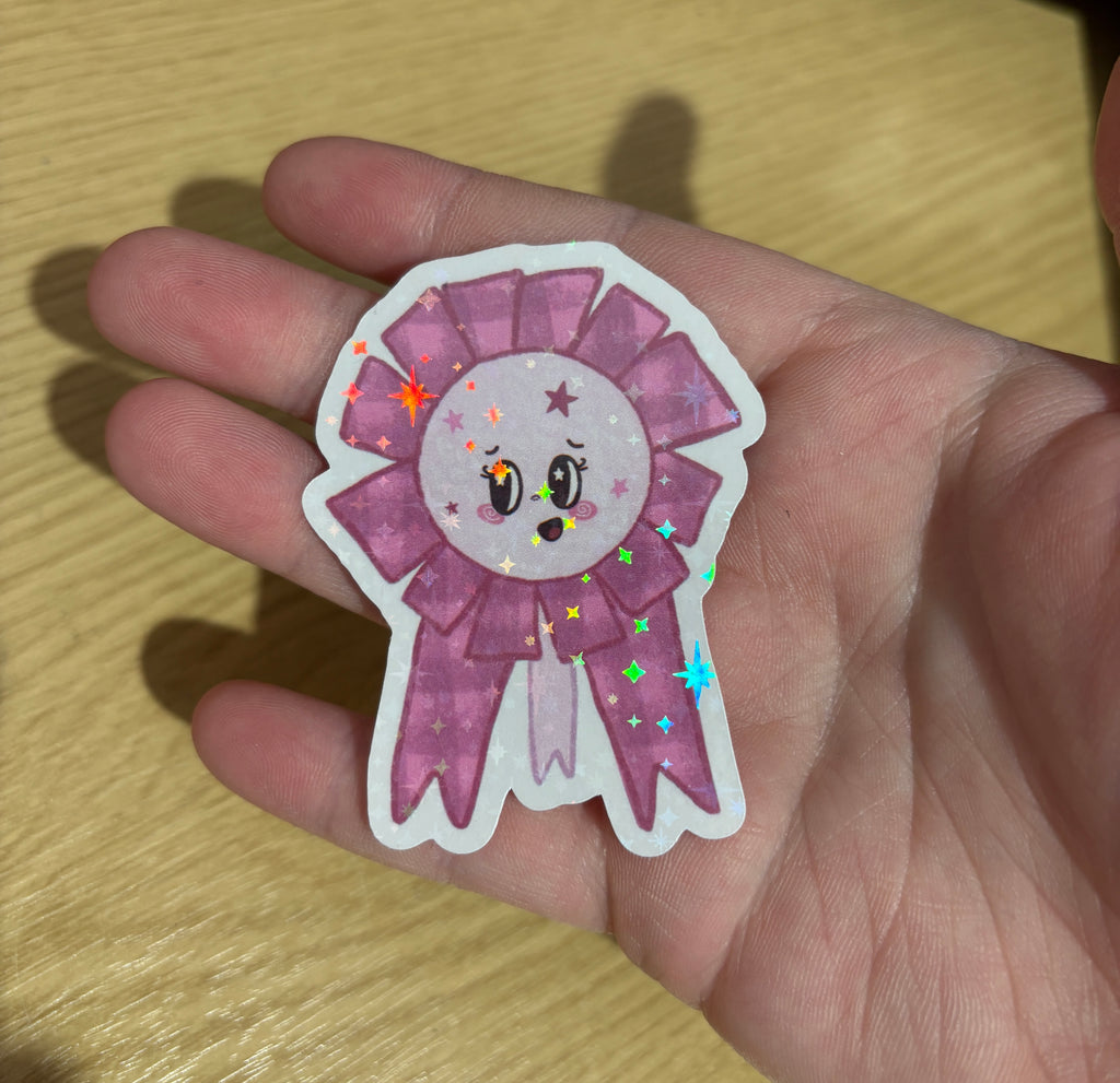 smiley rosette holo sticker