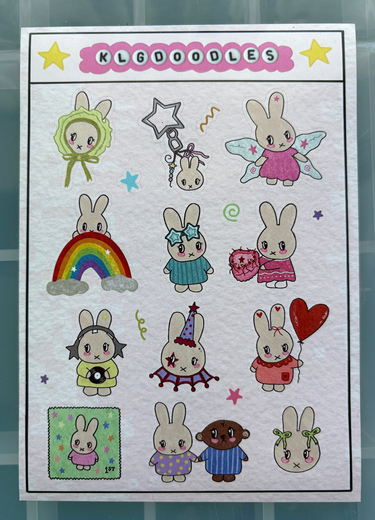 baby bunny sticker sheet