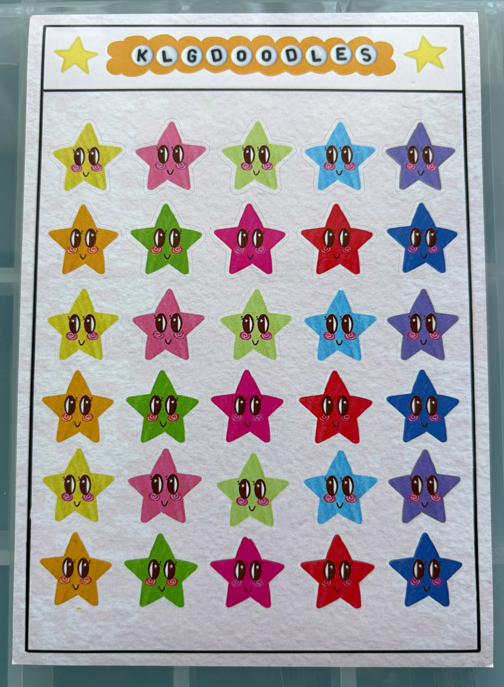 silly stars sticker sheet