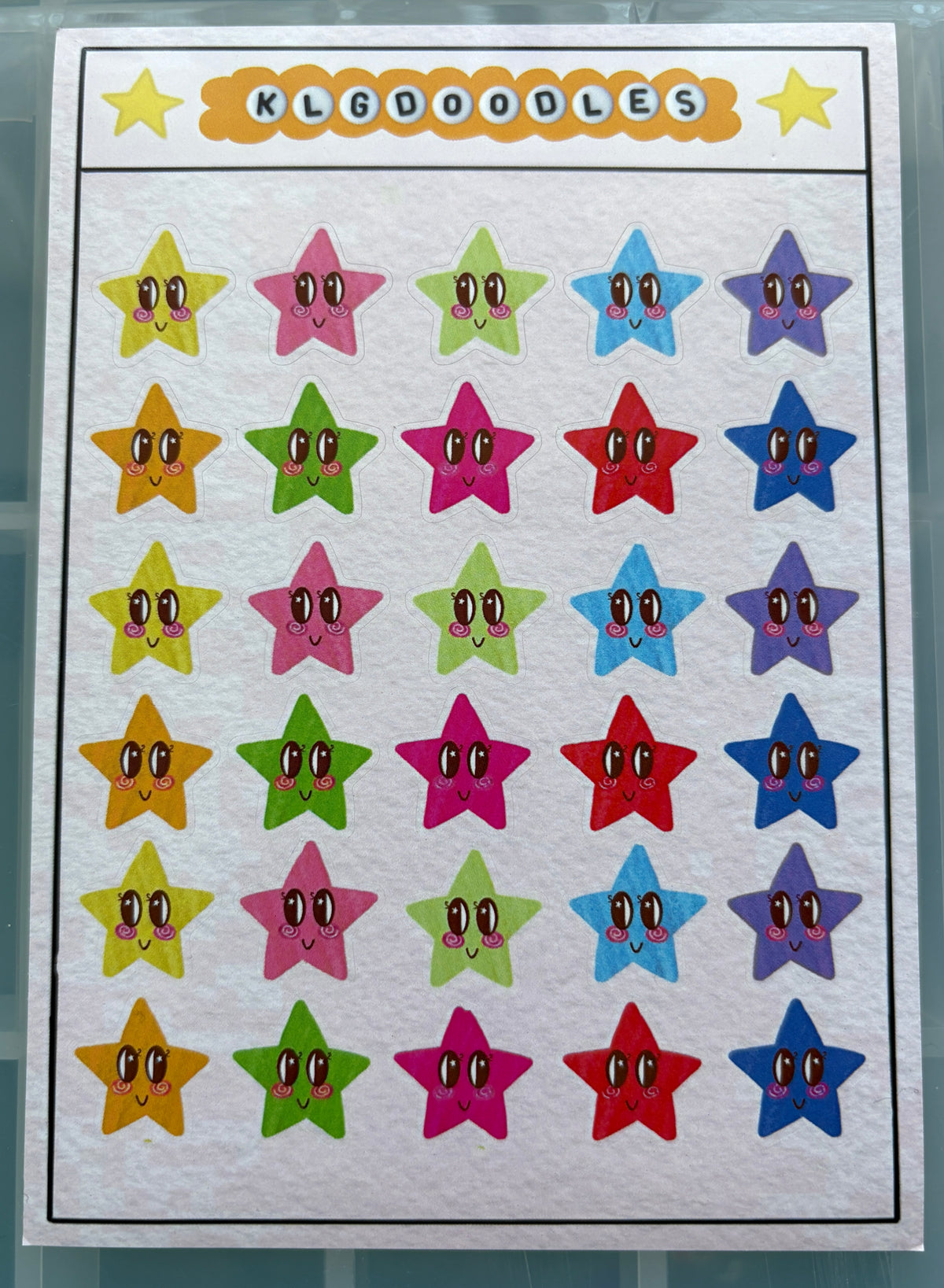 silly stars sticker sheet