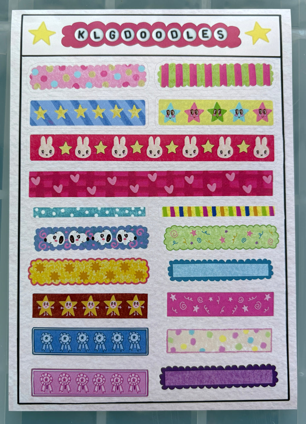 washi samples sticker sheet