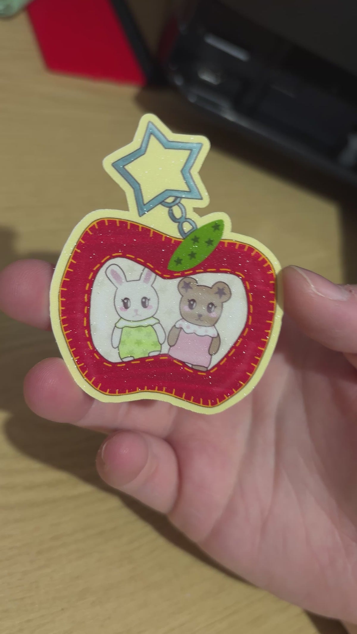 apple babies glitter sticker