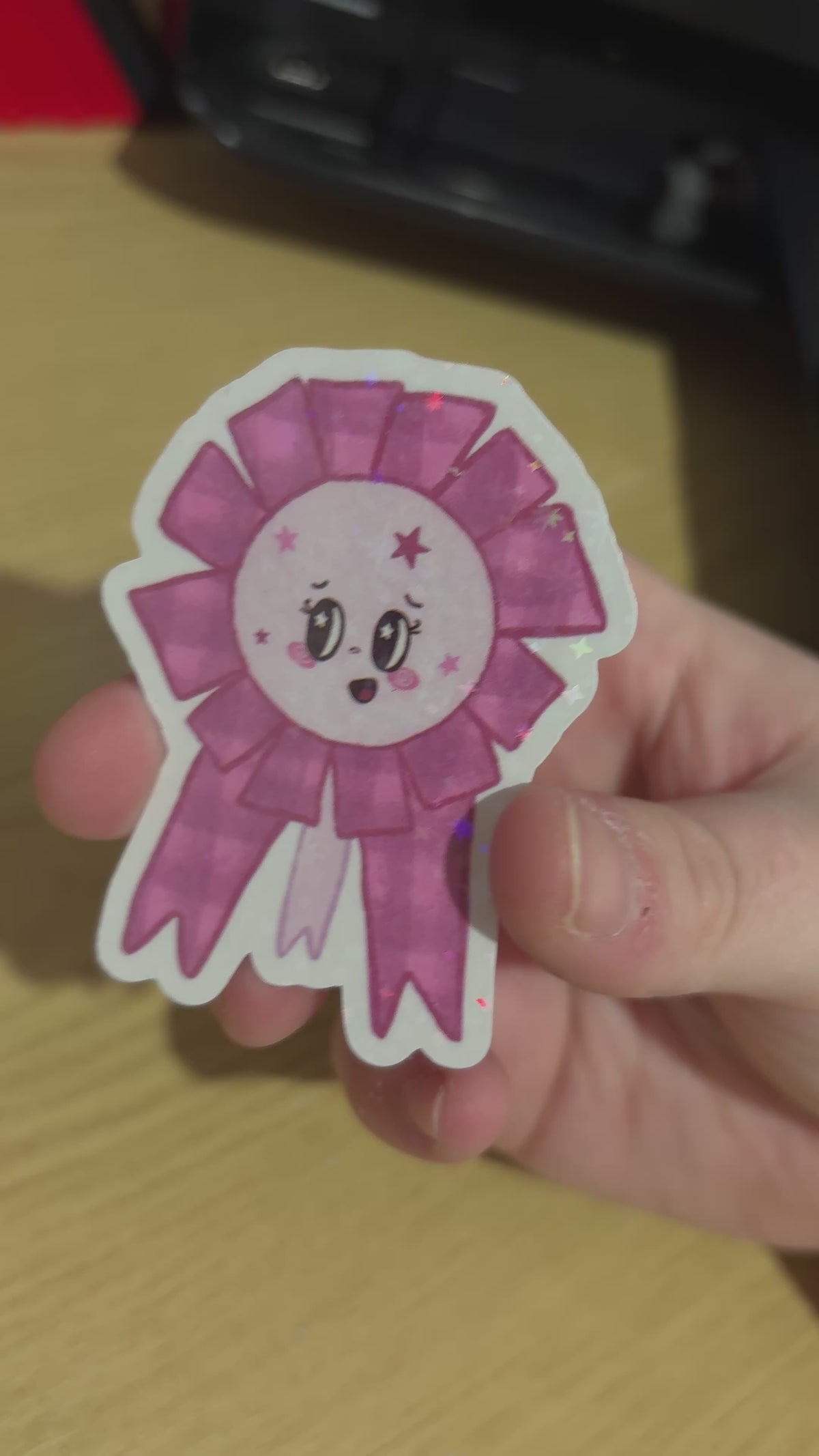 smiley rosette holo sticker
