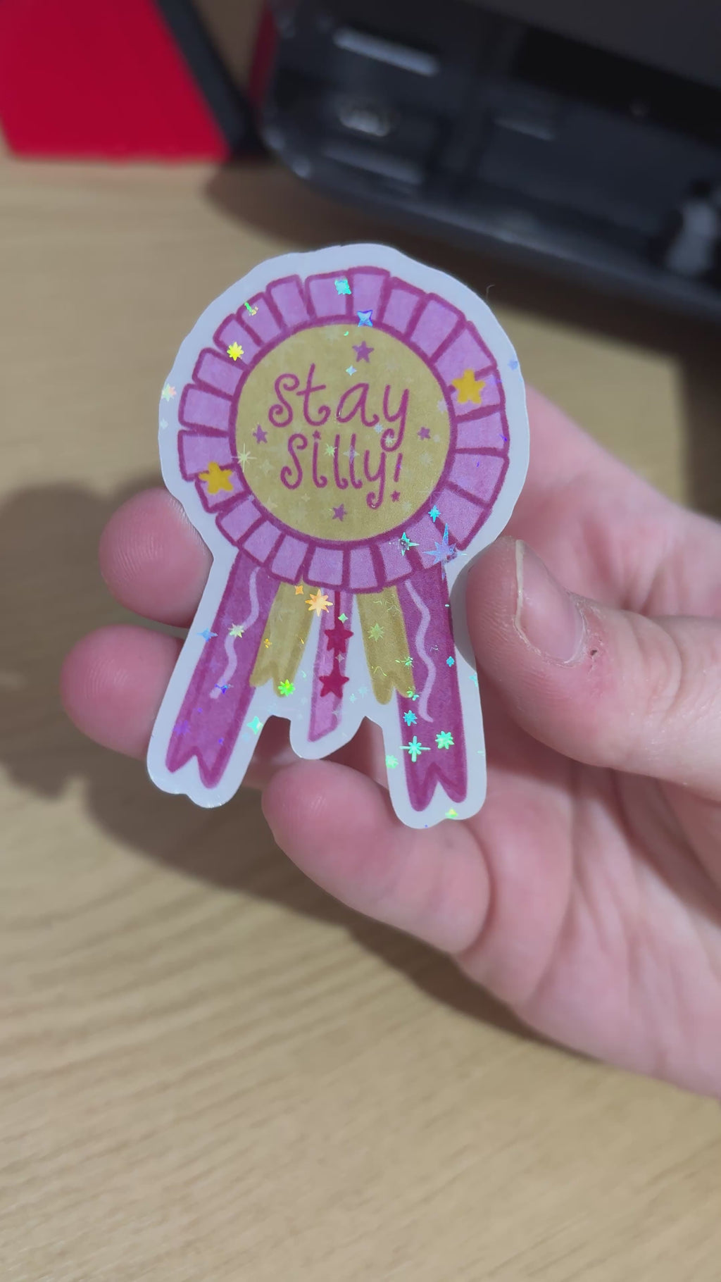 stay silly holo sticker