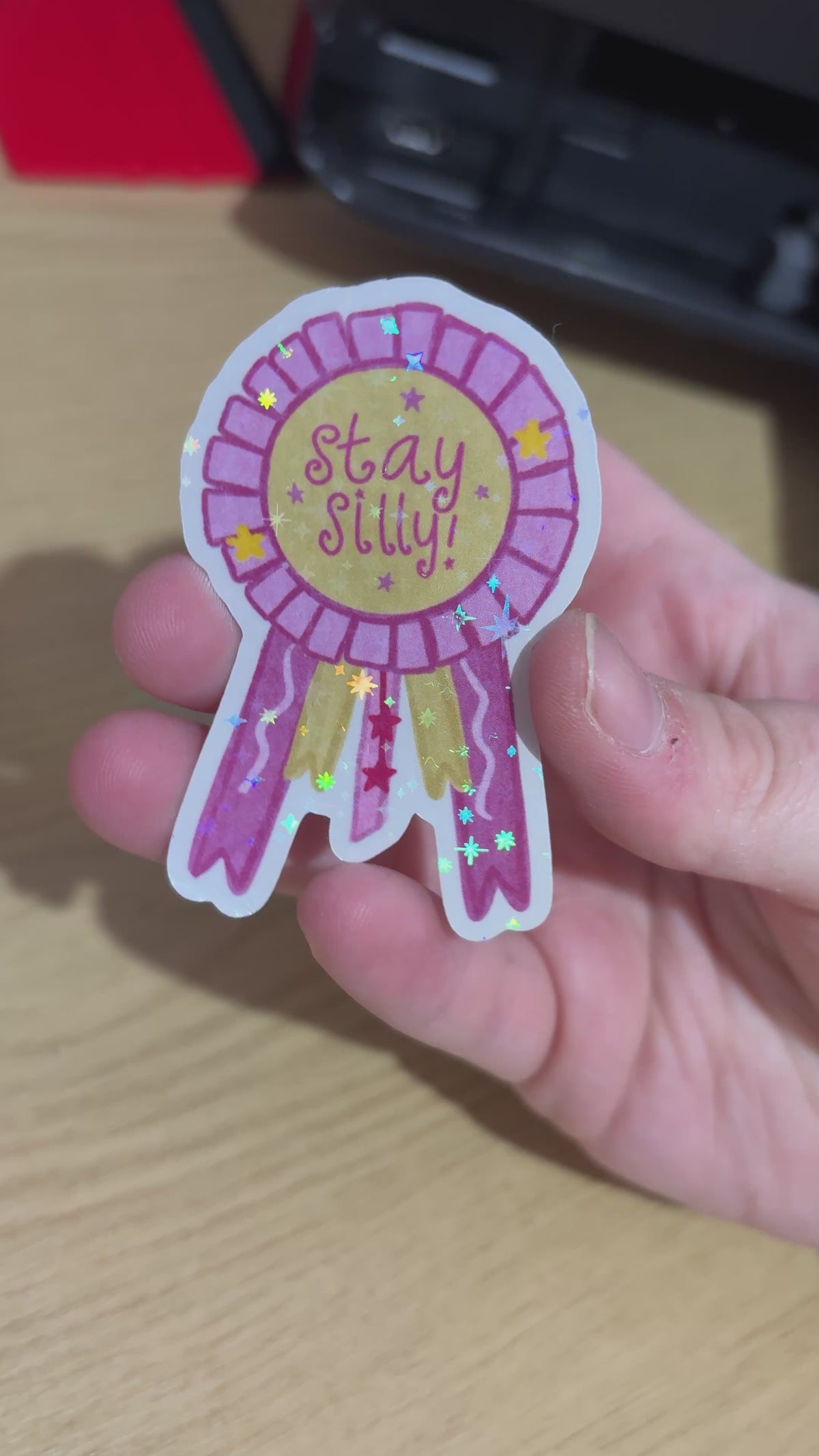 stay silly holo sticker