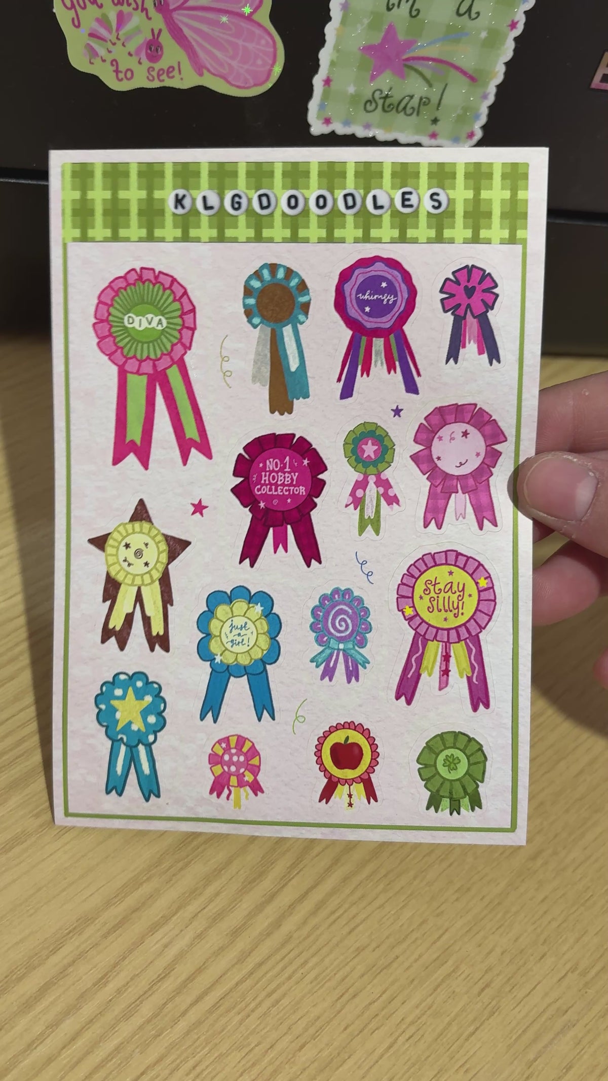 rosette badges sticker sheet