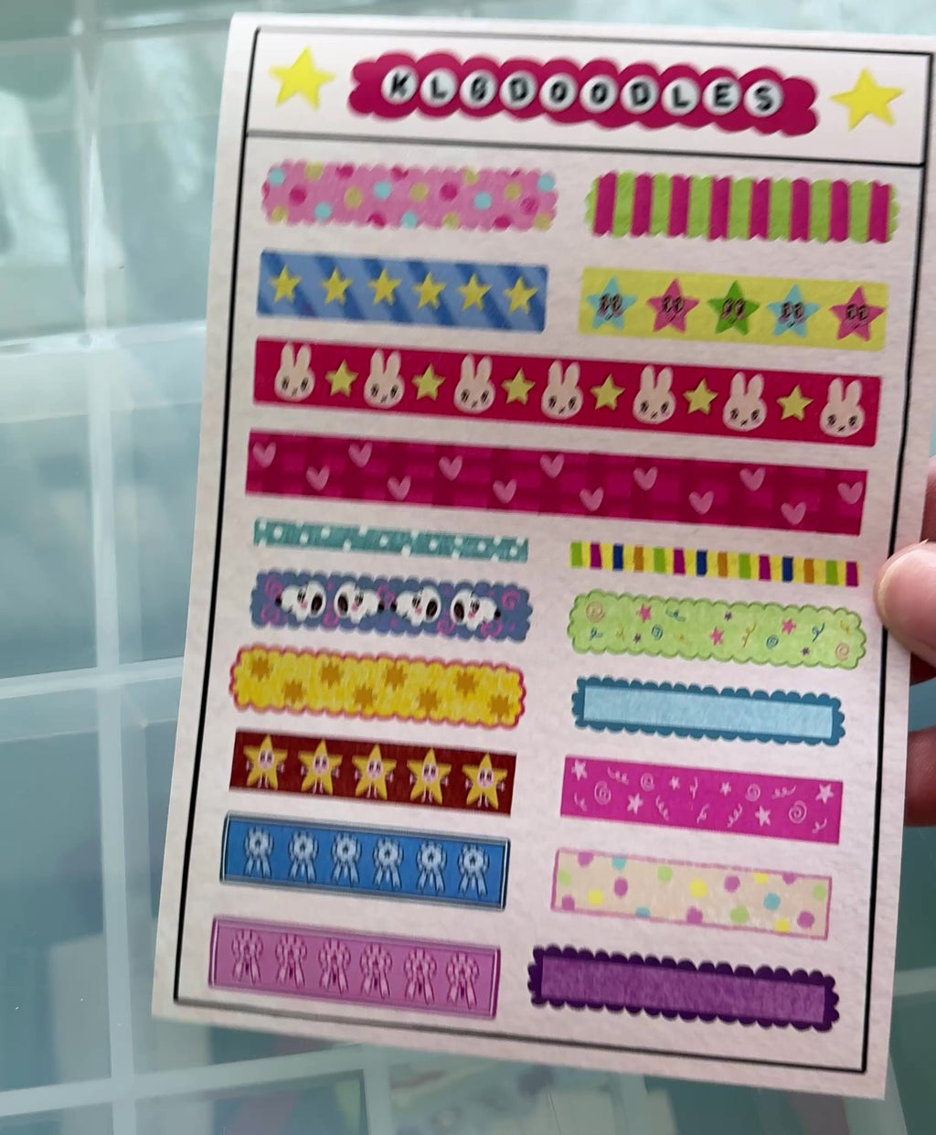 washi samples sticker sheet
