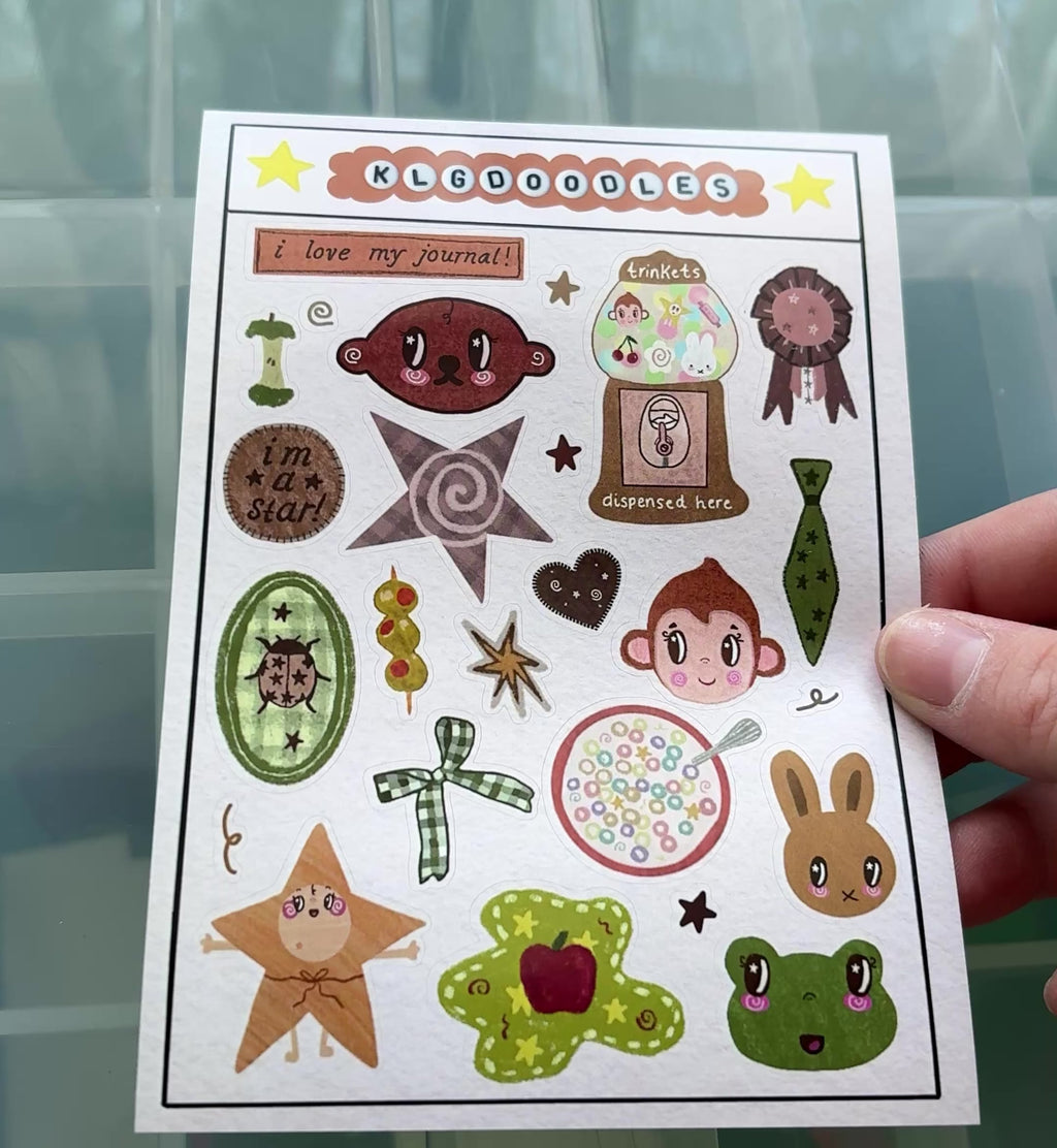 warm and whimsical sticker sheet