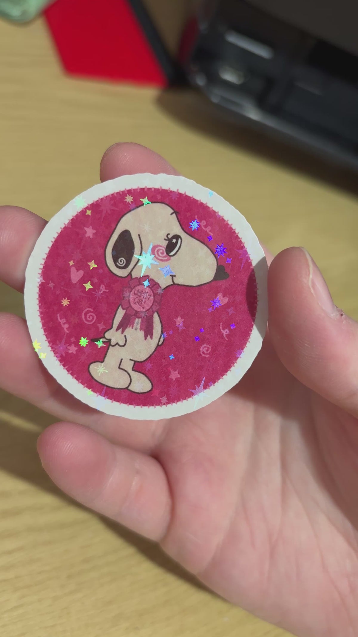 rosette doggy holo sticker
