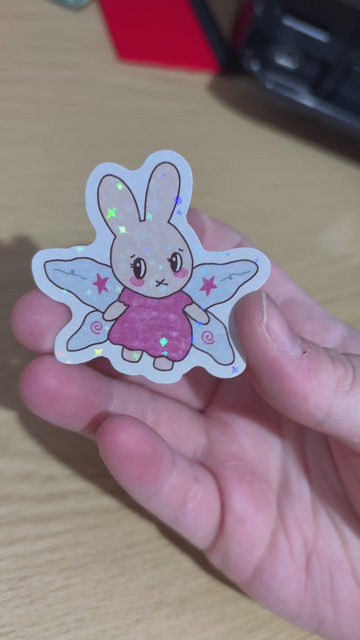fairy bunny holo sticker