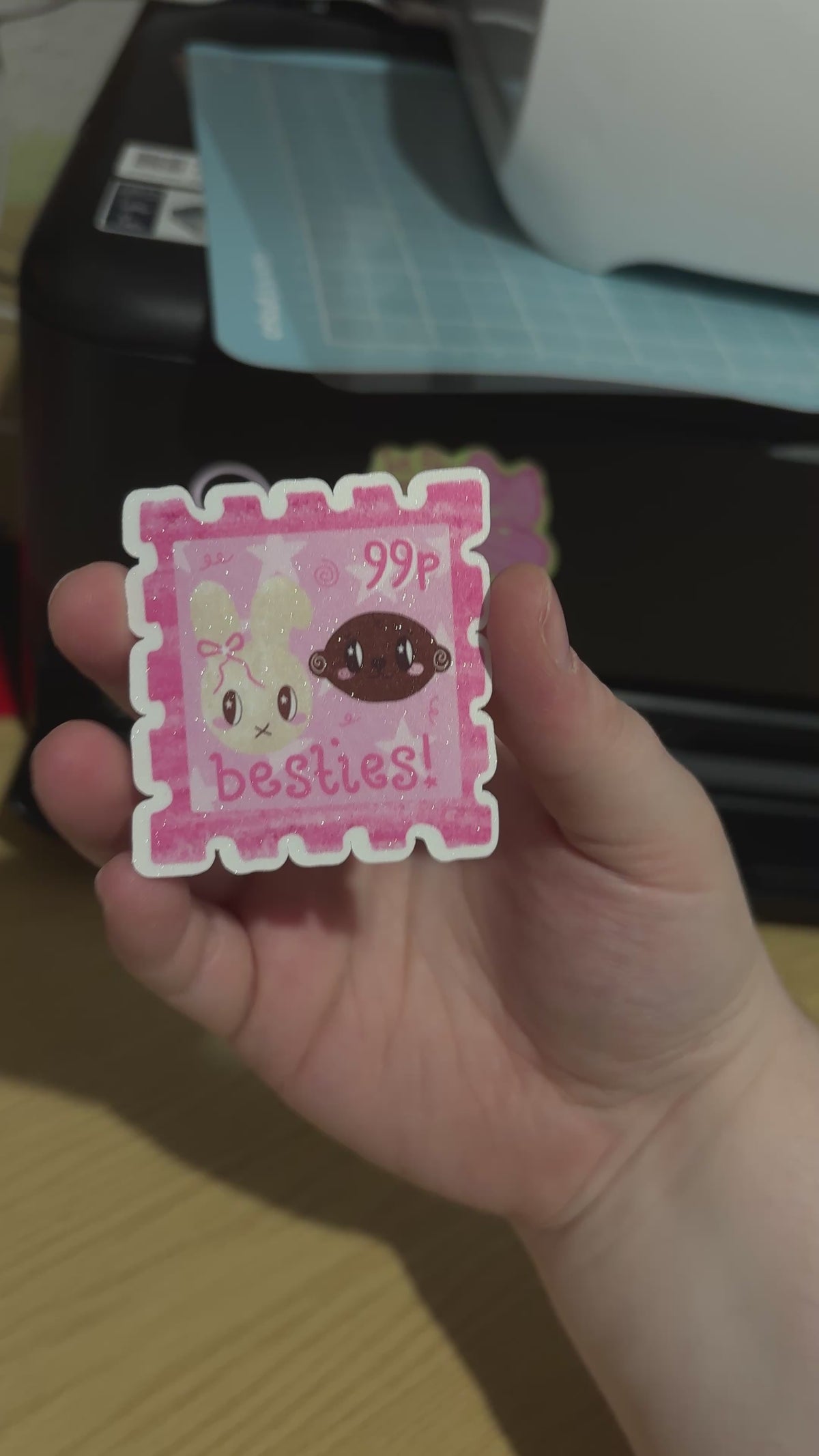 ￼besties glitter sticker